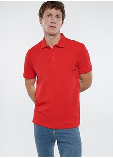 Однотонная красная мужская футболка-поло Mavi