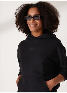 Черная женская толстовка с капюшоном Calvin Klein