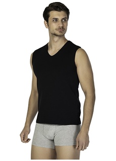 Удобная однотонная черная мужская футболка с круглым вырезом Ds Damat
