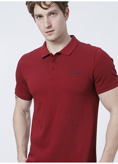 Однотонная бордово-красная мужская футболка-поло Skechers