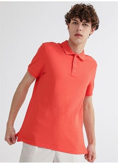 Базовая однотонная оранжевая мужская футболка-поло Limon