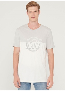 Темно-серая мужская футболка с круглым вырезом и принтом Mavi