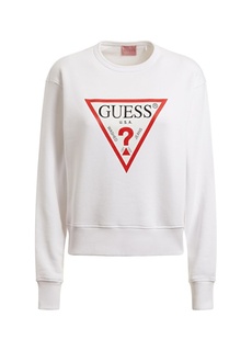 Белый женский свитшот с круглым вырезом Guess