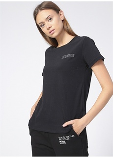 Черная женская футболка с круглым вырезом и короткими рукавами Aeropostale