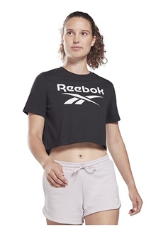 Простая черная женская футболка с круглым вырезом Reebok