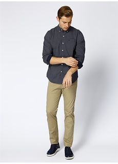 Мужские классические брюки цвета хаки со средней талией Dockers