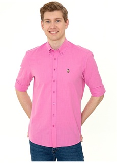 Розовая мужская рубашка стандартного кроя на пуговицах U.S. Polo Assn.