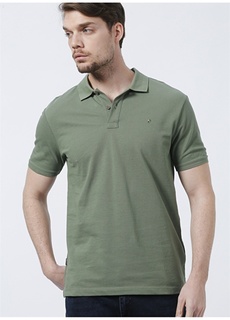 Однотонная зеленая мужская футболка-поло с воротником поло Pierre Cardin