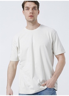 Мужская футболка свободного покроя с круглым вырезом, однотонная, песочного цвета Mavi