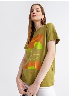 Зеленая женская футболка с круглым вырезом Fabrika ФАБРИКА