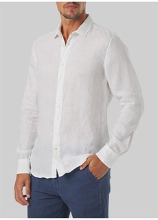 Белая мужская рубашка со стандартным воротником на пуговицах Mr. Mood