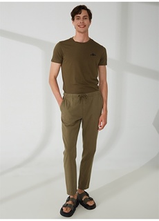 Мужские брюки узкого кроя цвета хаки с нормальной талией Fred Mello