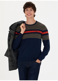 Мужской свитер темно-синего кроя с круглым вырезом U.S. Polo Assn.
