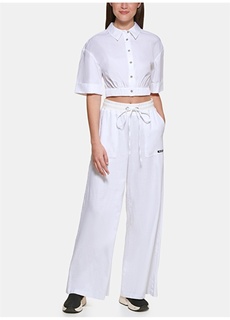 Белые женские брюки стандартного кроя с высокой талией Dkny Jeans