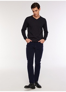 Мужские брюки-чиносы темно-синего цвета с нормальной талией и тонкими штанинами Fabrika Comfort