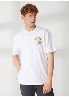 Белая мужская футболка с круглым вырезом Just Cavalli