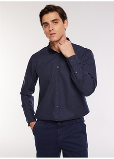 Обычная темно-синяя мужская рубашка с рубашечным воротником Fabrika Comfort