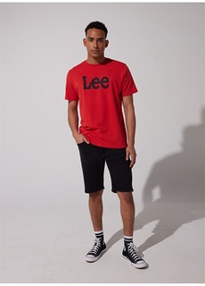Красная мужская футболка с круглым вырезом Lee