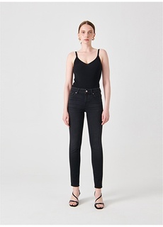 Черные женские джинсовые брюки с узкой талией Denim Trip