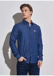 Темно-синяя мужская рубашка Regular Fit Wrangler
