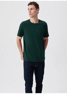 Простая зеленая мужская футболка с круглым вырезом Mavi