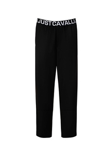 Черные мужские брюки узкого кроя с эластичной резинкой на талии Just Cavalli