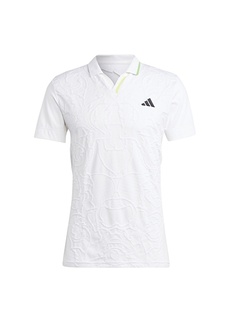 Белая мужская футболка-поло с рисунком Adidas