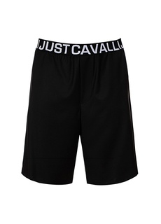 Черные мужские шорты-бермуды с эластичной резинкой на талии Just Cavalli