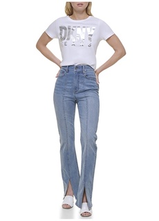 Белая женская футболка с круглым вырезом с принтом Dkny Jeans