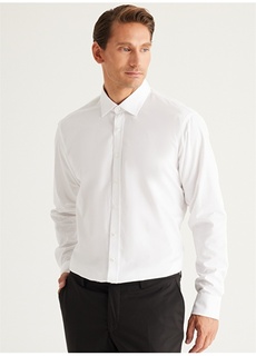 Белая мужская рубашка Comfort Fit с классическим воротником Altınyıldız Classic