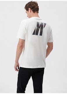 Однотонная белая мужская футболка с круглым вырезом Mavi