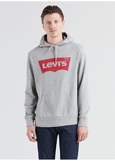 Серая мужская толстовка с воротником с капюшоном Levis