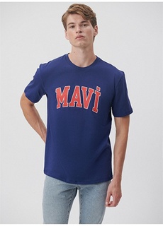 Однотонная мужская футболка с круглым вырезом Mavi