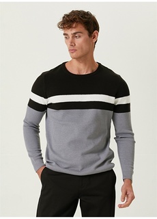 Серый мужской свитер Slim Fit с воротником с капюшоном Network