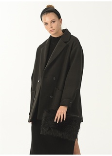 Черное женское пальто оверсайз People By Fabrika