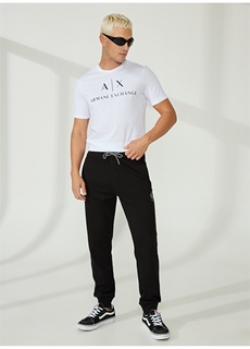 Однотонная белая мужская футболка с круглым вырезом Armani Exchange
