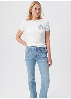 Белая женская футболка с круглым вырезом Mavi