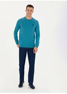 Прямые темно-синие мужские джинсовые брюки с нормальной талией и нормальными штанинами U.S. Polo Assn.