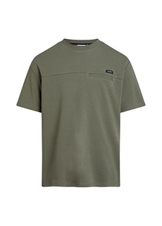 Зеленая мужская футболка с круглым вырезом Calvin Klein