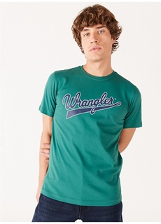 Зеленая мужская футболка с круглым вырезом Wrangler