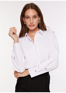 Простая белая женская рубашка с рубашечным воротником Fabrika ФАБРИКА