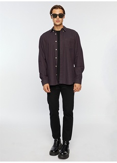 Стандартный рубашечный воротник Оксфордская темно-фиолетовая мужская рубашка Gap