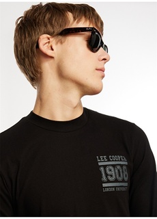 Черная мужская футболка с круглым вырезом Lee Cooper