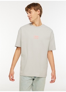 Светло-серая мужская футболка с круглым вырезом Gmg Fırenze