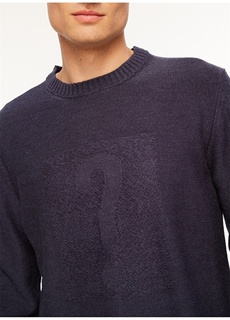 Мужской свитер узкого кроя цвета индиго с круглым вырезом Gmg Fırenze