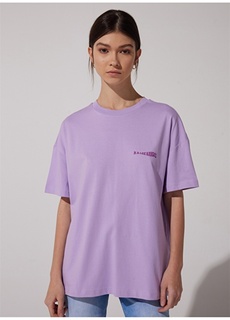Сиреневая женская футболка с круглым вырезом Lee
