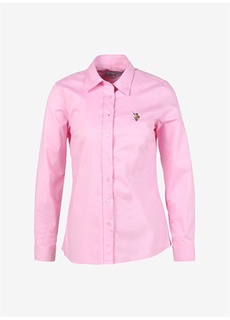 Обычная розовая женская рубашка с рубашечным воротником U.S. Polo Assn.