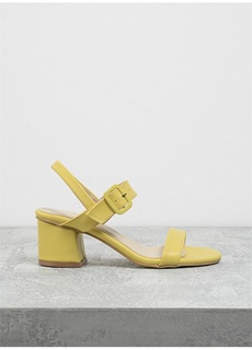 Желтые женские туфли на толстом каблуке F By Fabrika