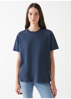 Синяя женская футболка с круглым вырезом Mavi