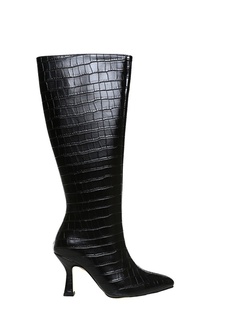 Черные женские ботинки на высоком каблуке Fabrika ФАБРИКА